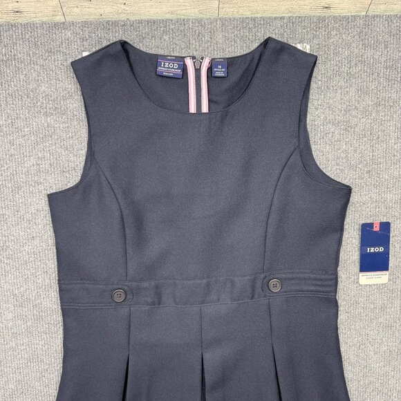 IZOD Approved Schoolwear Sleeveless Jumper Dress Uniform Girls 14 Navy Blue NEW - Picture 2 of 12